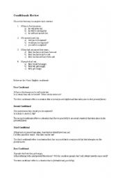 English worksheet: Conditionals Outline