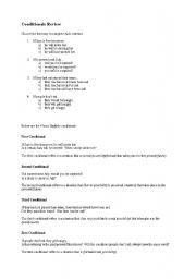 English Worksheet: Conditionals Outline