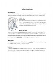 English Worksheet: Spidermans powers