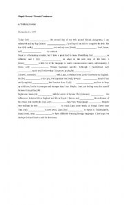 English worksheet: Present Simple and Present Continuous