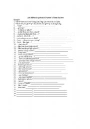 English worksheet: Interview your partner