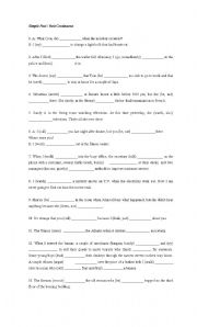 English worksheet: Simple Past and Past Continuous