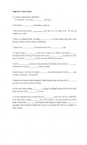 English worksheet: Simple Past and Present Perfect
