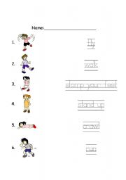 English worksheet: activity