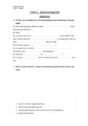 English worksheet: Past Simple-continuous