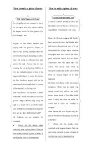 English Worksheet: newspaper