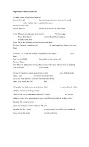 English worksheet: Simple Future and Future Continuous