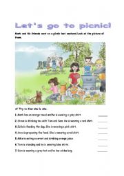 English Worksheet: picnic time 1