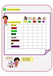 English Worksheet: Using The Five Senses - Dora and Friends (Part C)