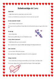 English Worksheet: Relationship and love Idioms