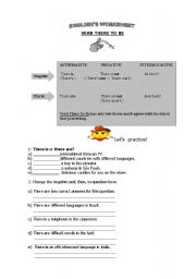 English Worksheet: Verb There to be