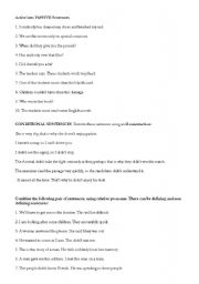 English worksheet: review the english grammar