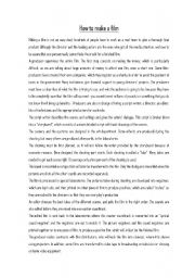 English Worksheet: Making a Film