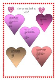 English worksheet: How do you look Love