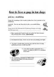 English Worksheet: How to Lose a Guy in Ten Days Part 1