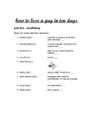 English Worksheet: How to Lose a Guy in Ten Days Part 2