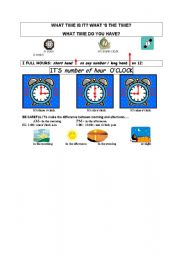 English worksheet: tell the time 1/2