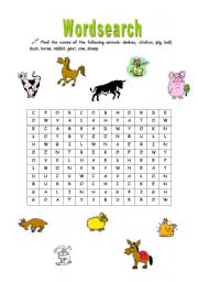 English Worksheet: Wordsearch