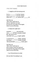 English Worksheet: Hero - (Nickelback)