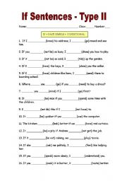 English Worksheet: if sentences - type 2