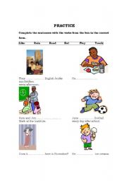 English worksheet: present simple