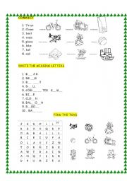 English Worksheet: toys