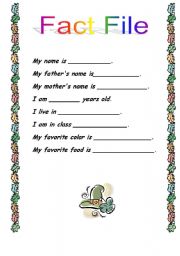 English Worksheet: fact file