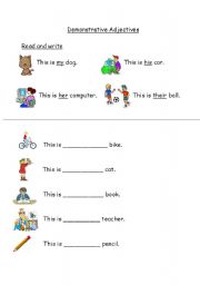 English worksheet: Demonstrative Adjectives