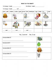 English Worksheet: food