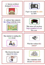 English Worksheet: Passive Voice Cards