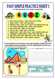 English Worksheet: PAST SIMPLE PRACTICE