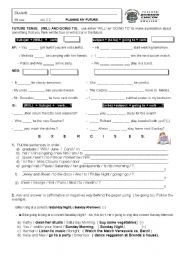 English Worksheet: FUTURE EXERCISES