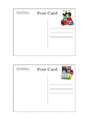 English Worksheet: Greetings from ... - writing a postcard - guideline 1