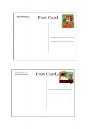 English Worksheet: Greetings from ... - writing a postcard - guideline 2