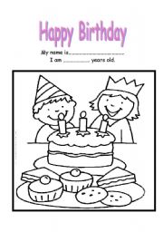 English Worksheet: Birthday