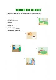 English Worksheet: Booking into the hotel