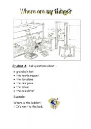 English Worksheet: Where are my things?