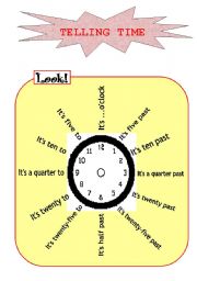 English Worksheet: Telling Time