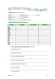 English worksheet: Revision work - module 2