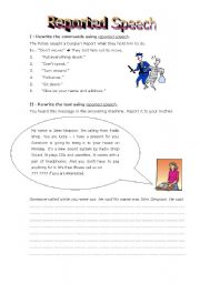 English Worksheet: Reported Speech