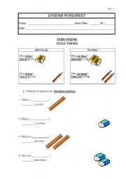 Demonstratives-School Objects