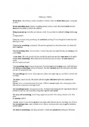 English Worksheet: List of Phrasal Verbs