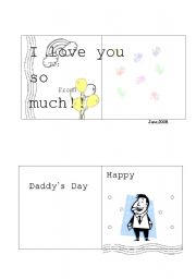 English Worksheet: daddys day card