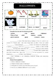 English Worksheet: HALLOWEEN TEXT