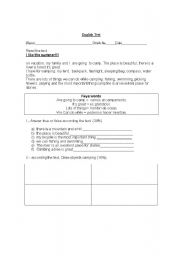 English worksheet: camping