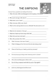 English Worksheet: The Simpsons 