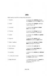 English Worksheet: Jobs