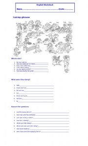 English Worksheet: Past continuous