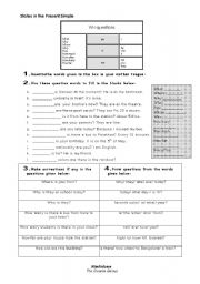 English Worksheet: Making WH Questions using Present Simple