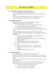 English Worksheet: Comma rules